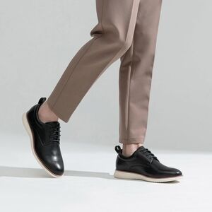 Jousen Men's Black Faux Leather Oxford Dress Shoes Sneakers, Sz 13